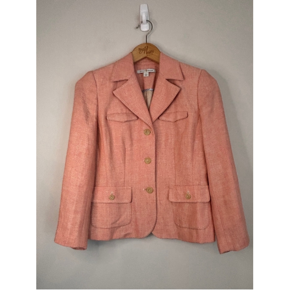 Vintage Tommy Hilfiger 100% Linen Tweed Blazer Women's Size 4